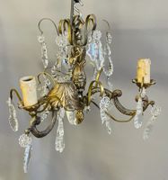 Lustre électrifié en bronze doré à trois bras de lumière dan… (photo 2)