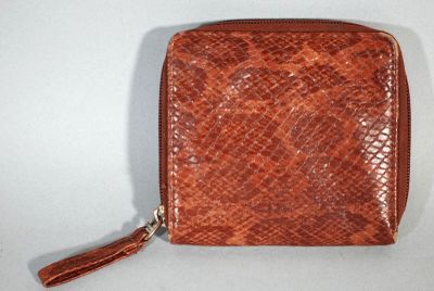 BENSIMON Portefeuille en cuir marron (serpent)