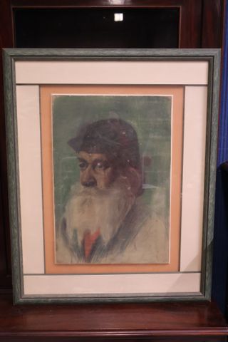 Ecole française début 20ème « Portrait d’homme barbu ». Pastel. N...