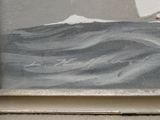 a picture of a painting of a boat in the water