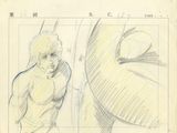 croquis représentant un homme et une femme debout devant un miroir