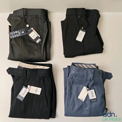 Lot de 4 pantalons IZAC, T.38 - NEUFS - TVA Récupérable - Ce…