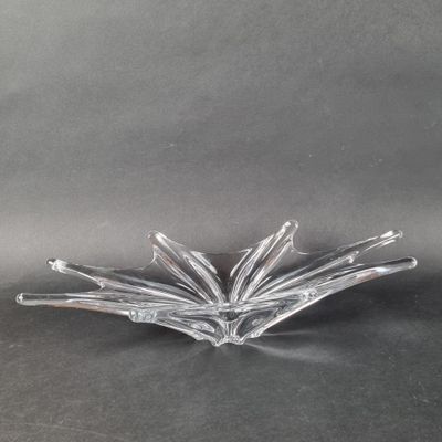 a close up of a glass bowl on a table