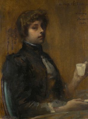 une image représentant un homme assis à une table avec une tasse de café