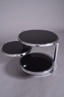 Paire de tables basses ou bouts de canapé en métal chromé et… (photo 6)