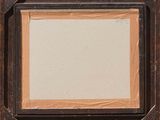 an image of a painting of a brown frame with a white background