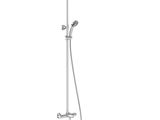 a close up of a shower head with a hand shower