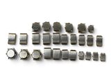 many pieces of electronics that are on a white surface