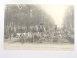 a lot of people that are riding horses in the woods