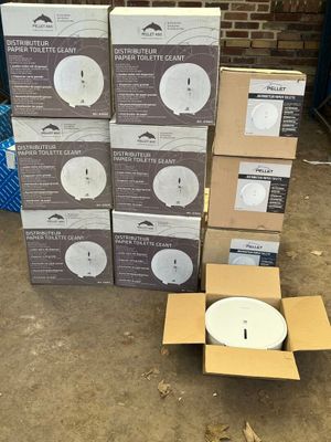 several boxes of electrical equipment are stacked on top of each other