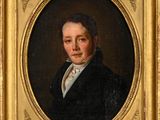 portrait d'un homme vêtu d'un manteau noir et d'une chemise blanche