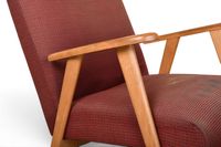FAUTEUIL en hêtre vers 1960 (usagé, recouvrir). (photo 4)