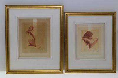 Jean-Auguste VYBOUD (1872-1944), "Nu", deux estampes (insolé…