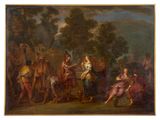 an image of a painting of a group of people in a wooded setting