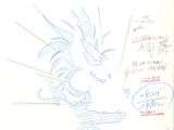 drawing of a sonic the hedger character on a piece of paper