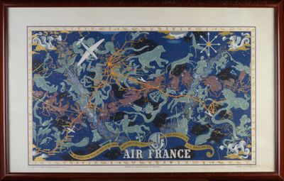 Affiche Carte AIR FRANCE "Signe du Zodiaque" Perceval,16 rue…