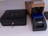 a black box with a blue lid and a black box with a blue lid and a black box with a blue lid and a black box with a blue