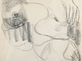 l'image d'un dessin représentant une femme assise sur une chaise