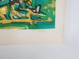 a picture of a painting of a man sitting on a bench