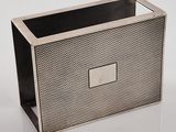 an image of a silver metal box with a metal handle