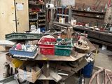 a workbench with many tools on it in a garage