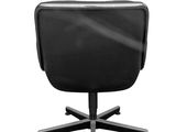 the back of a black office chair on a white background