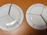 two plates that are sitting on a table