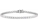 Bracelet tennis en or blanc 14 carats serti de diamants