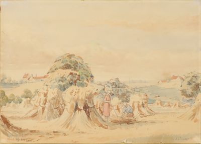 an image of a painting of a group of people in a field