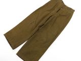 a close up of a pair of brown pants on a white surface