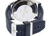 men ' s watch with blue rubber strap and white dial