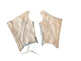 two pieces of cloth that have been torn off