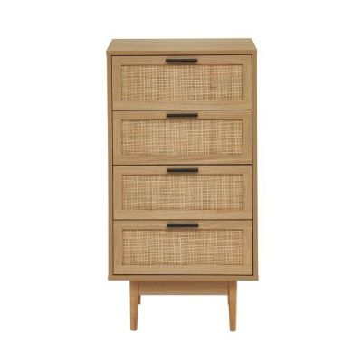 une commode en bois avec trois tiroirs de chaque côté