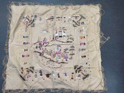 an image of a piece of cloth with a map of the world on it