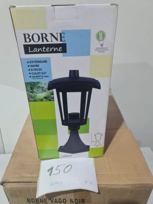 Lot de 6 bornes lanterne LUN’AIR pour extérieur, coloris noi…