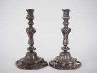 Paire de bougeoirs Napoléon III de style Louis XV en bronze … (photo 2)