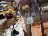 a picture of a garage with a lot of wood and tools