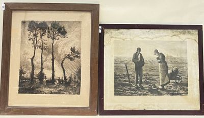 K.F d'après MILLET. "L'angélus".