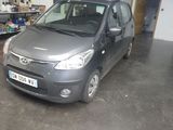 a small grey car parked in a garage