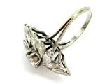 a close up of a diamond ring on a white background