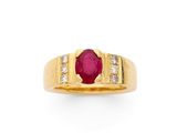 une bague en rubis et diamants