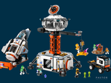 a lego space station with a space shuttle and other legos