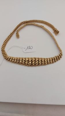 Collier or 750° maille américaine en chute L.