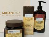 arganicare hair care products are displayed in front of a box