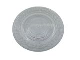 an image of a clear glass plate on a white background