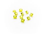 5x5mm square faceted yellow topazte glass beads