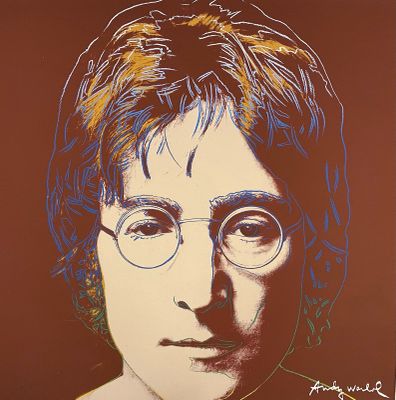 a close up of a painting of a person with glasses on