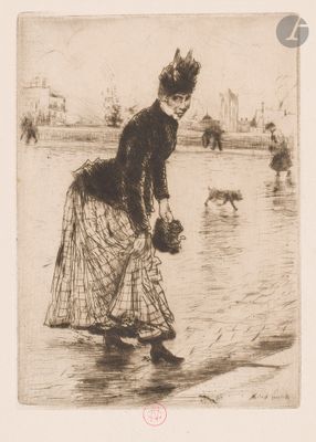 Norbert Goeneutte (1854-1894) Femme relevant sa jupe.