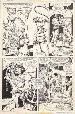 une page d'une bande dessinée représentant un homme tenant une épée