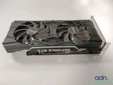 a close up of a video card on a white surface